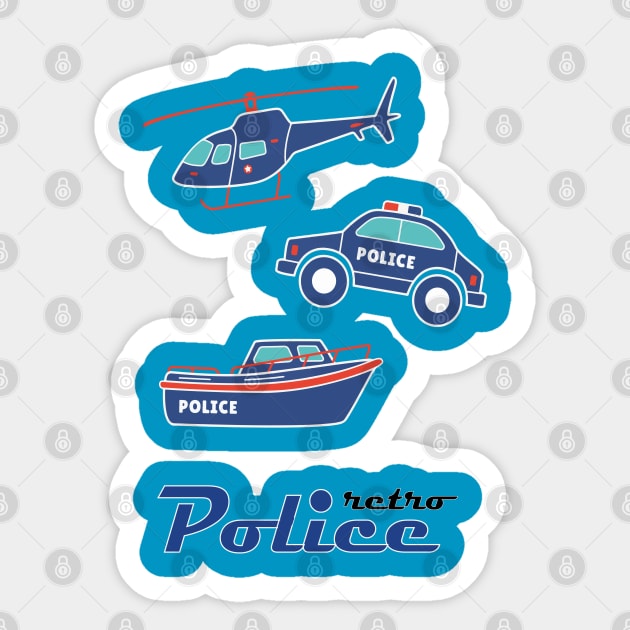 Retro Police Sticker by Catfactory